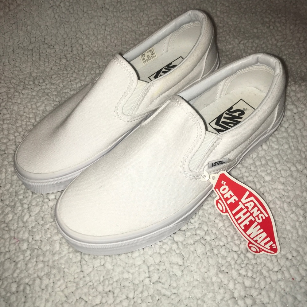 Vans White Slip-On Shoes